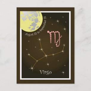 Virgo August 23 to September 23 Postkarte Postcard