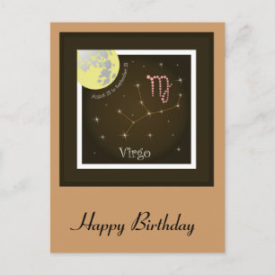Virgo August 23 to September 23 Postkarte Postcard
