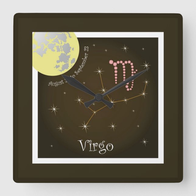 Virgo August 23 to September 23 Uhr Square Wall Clock (Front)