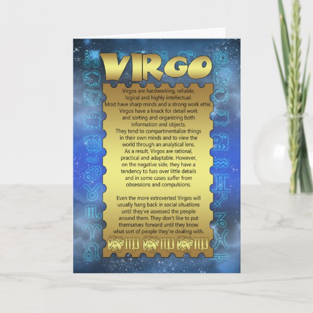 Virgo Birthday Card - Zodiac Birthday Card - Virgo (Front)