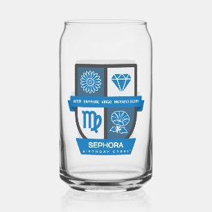 Virgo Birthday Crest™ for September 1-22 Can Glass