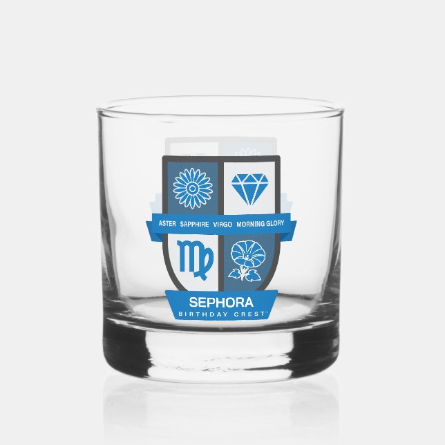 Virgo Birthday Crest™ for September 1-22 Whiskey Glass (Front)