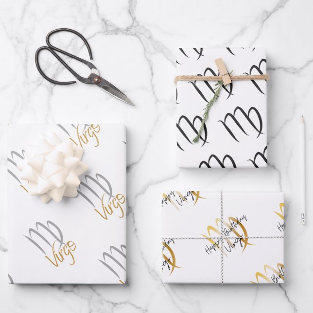 Virgo Birthday Wrapping Paper Sheet (Front)
