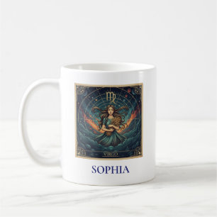 Virgo Blue Celestial Zodiac Coffee Mug
