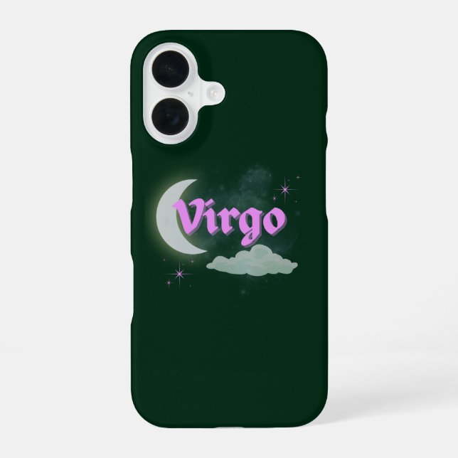 Virgo Celestial Moon Cloud Stars Astrology Art iPhone 16 Case (Back)