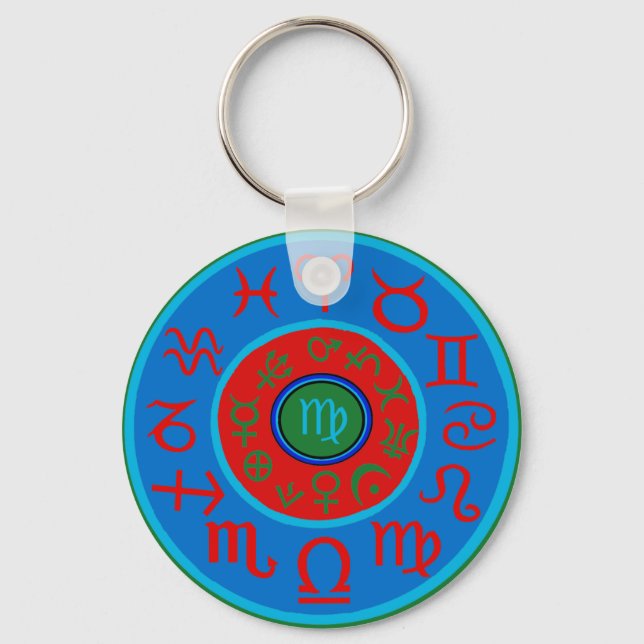 Virgo - Celestial Zodiac Key Ring (Front)