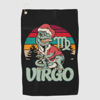 Virgo Christmas Dinosaur Tree Rex Funny Xmas Gifts Golf Towel