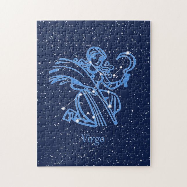 Virgo Constellation and Zodiac Sign with Stars Jigsaw Puzzle (Vertical)
