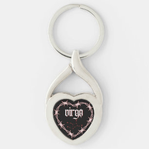 Virgo Constellation Gothic Aesthetic Barbed Wire Key Ring