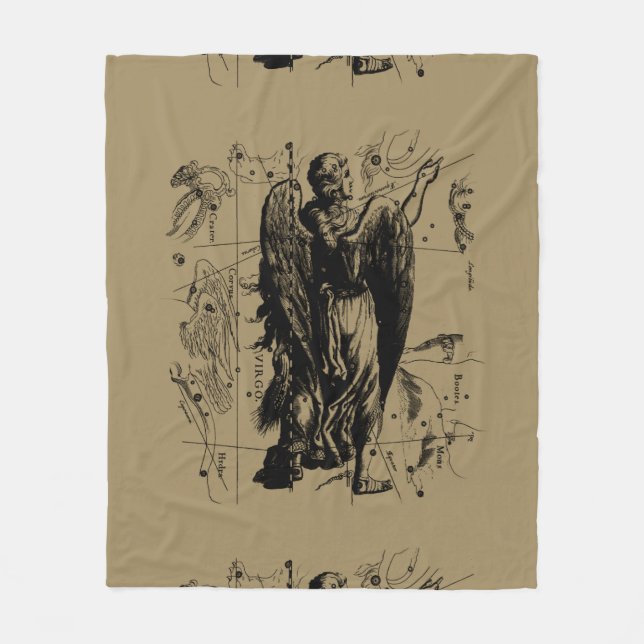 Virgo Constellation Hevelius 1690 Aug23 - Sept22 Fleece Blanket (Front)