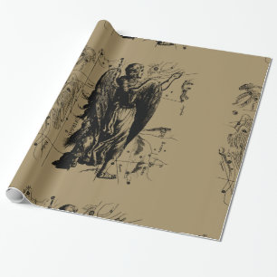 Virgo Constellation Hevelius Etching Style Wrapping Paper