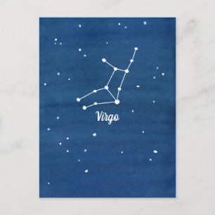 Virgo Constellation Stars Indigo Blue Postcard