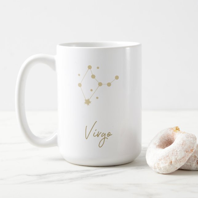 Virgo Constellation Zodiac Coffee Mug (With Donut)