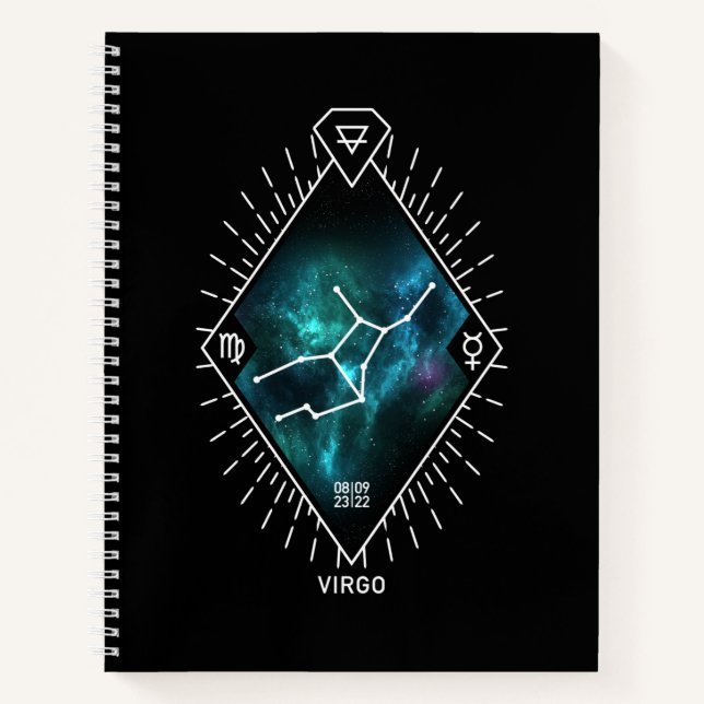 Virgo Constellation & Zodiac Symbol Notebook (Front)
