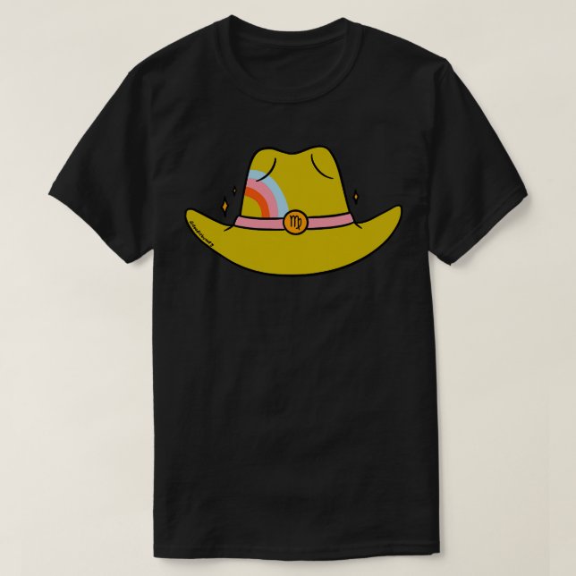 Virgo Cowboy Hat T-Shirt (Design Front)