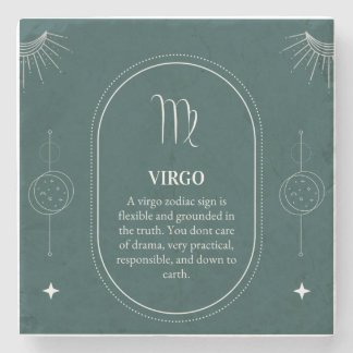 Virgo customise name 12 signs of the Zodiac Stone Coaster