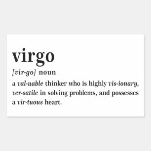 Virgo Definition Aesthetic Astrology Gift Rectangular Sticker