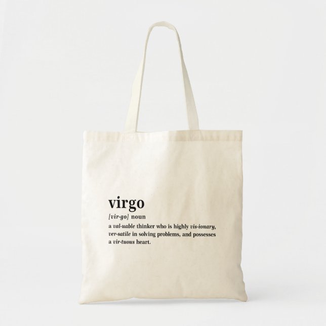 Virgo Definition Aesthetic Astrology Gift Tote Bag (Front)