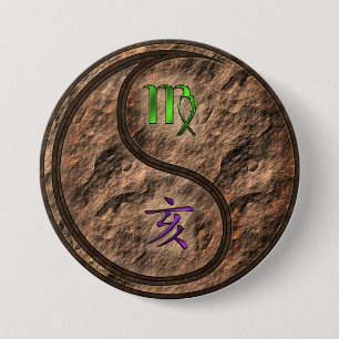 Virgo & Earth Boar 7.5 Cm Round Badge