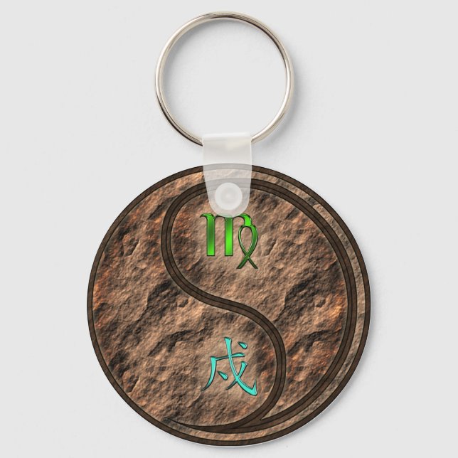 Virgo & Earth Dog Key Ring (Front)