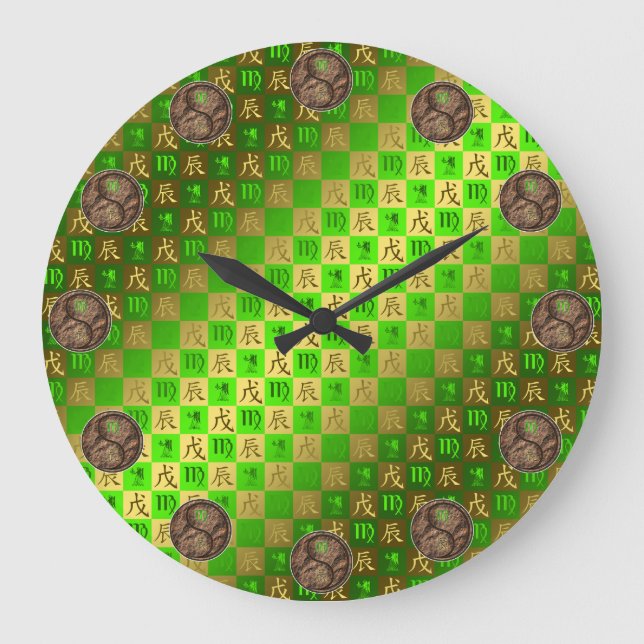 Virgo & Earth Dragon Large Clock (Front)