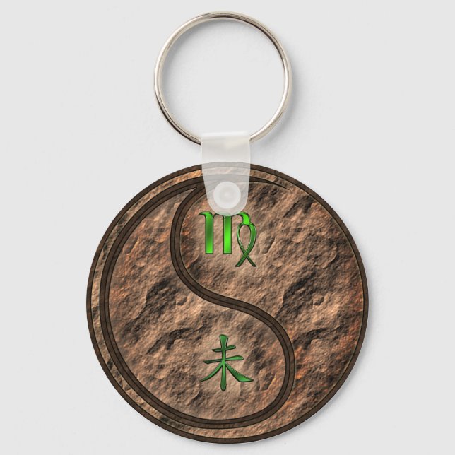Virgo & Earth Goat Key Ring (Front)