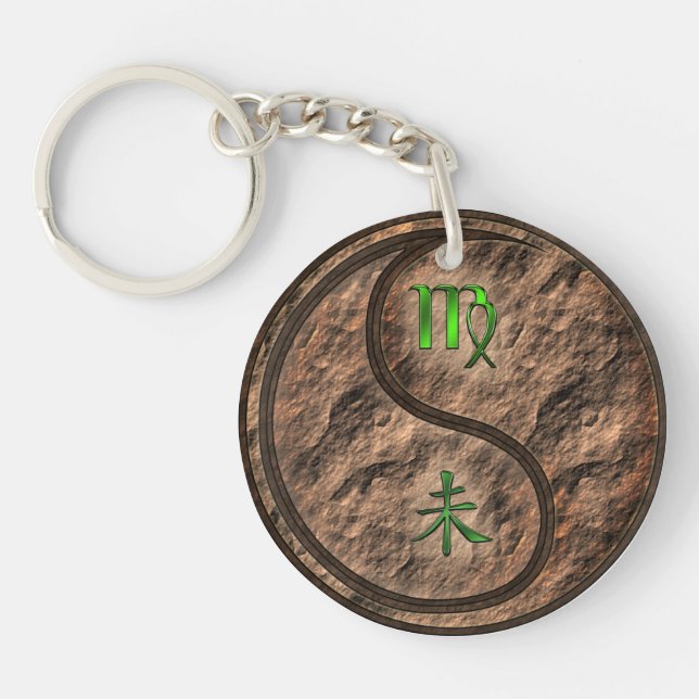 Virgo & Earth Goat Key Ring (Front)