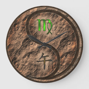Virgo & Earth Horse Large Clock
