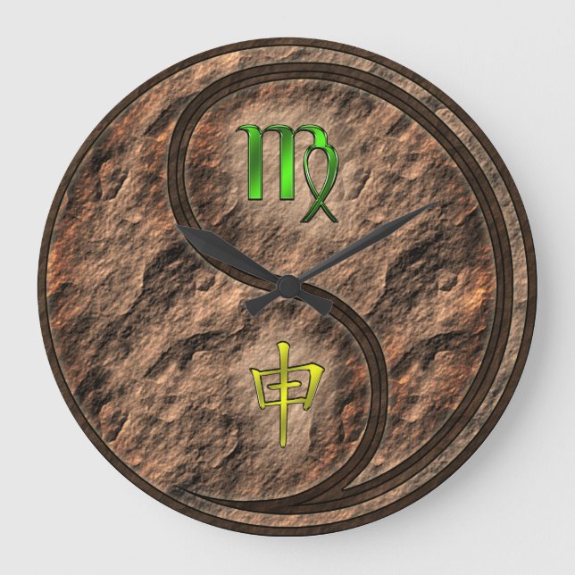 Virgo & Earth Monkey Large Clock (Front)