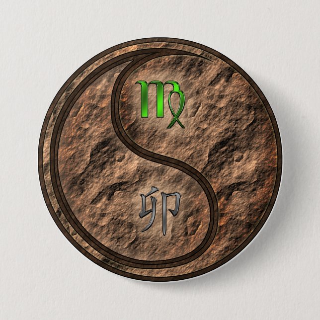 Virgo & Earth Rabbit 7.5 Cm Round Badge (Front)