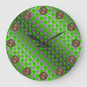 Virgo & Earth Rabbit Large Clock
