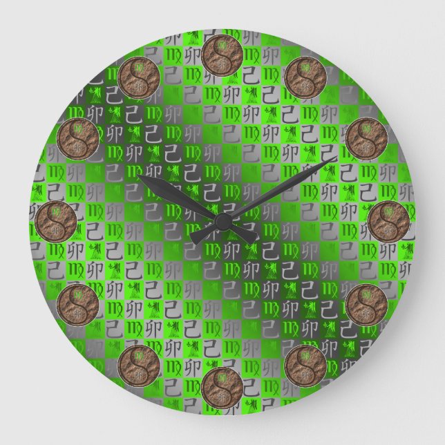 Virgo & Earth Rabbit Large Clock (Front)