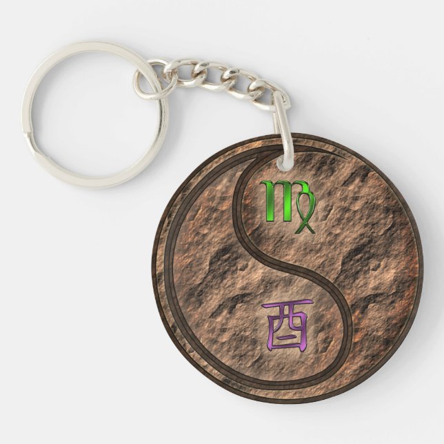 Virgo & Earth Rooster Key Ring (Front)