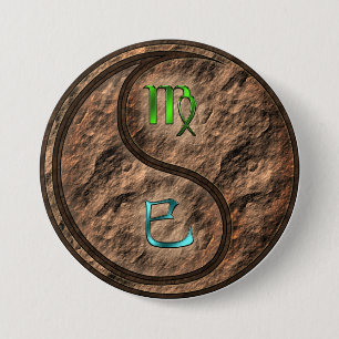Virgo & Earth Snake 7.5 Cm Round Badge