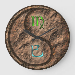 Virgo & Earth Snake Large Clock
