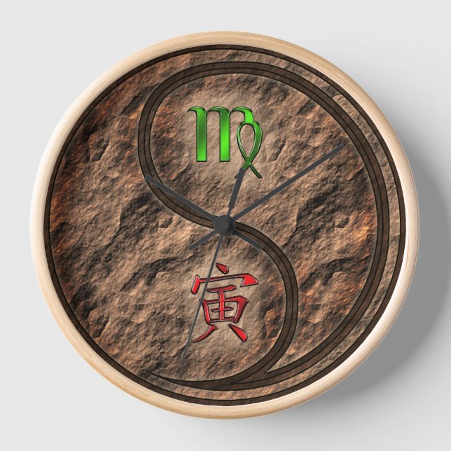 Virgo & Earth Tiger Clock (Front)