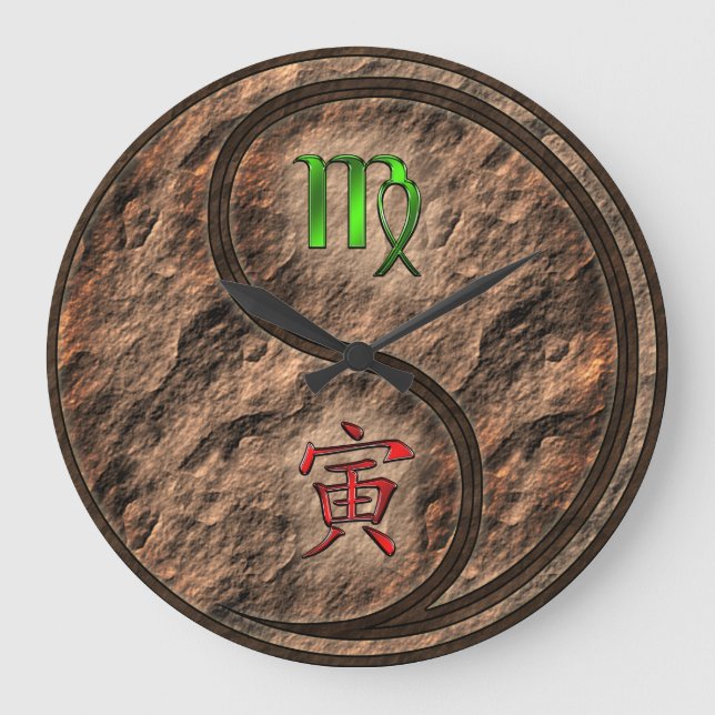 Virgo & Earth Tiger Large Clock (Front)