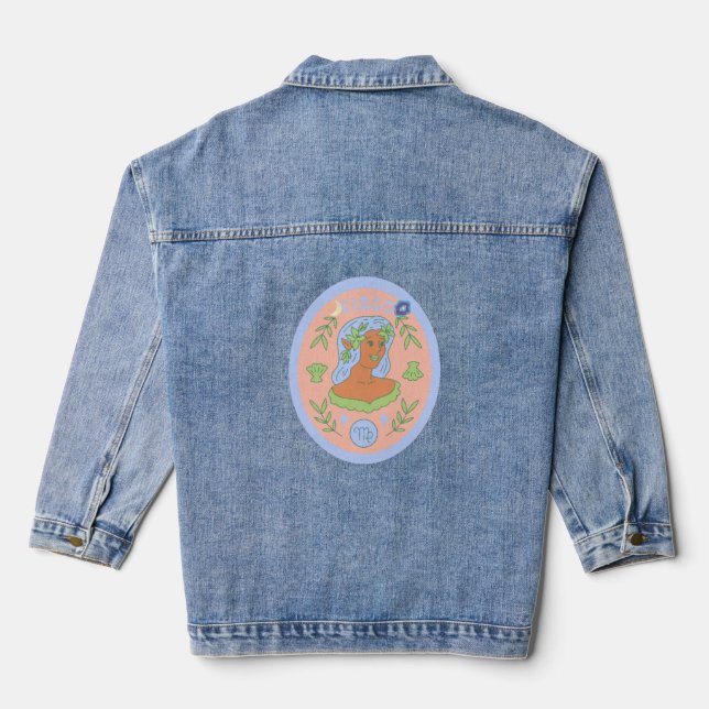 "Virgo Elegance Denim Jacket, Denim Jacket (Back)