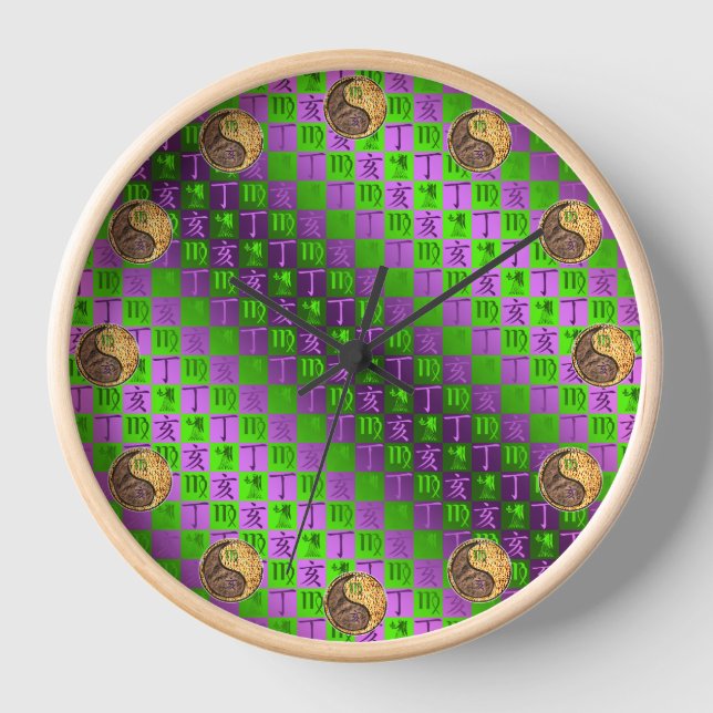 Virgo & Fire Boar Clock (Front)