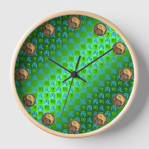 Virgo & Fire Dog Clock