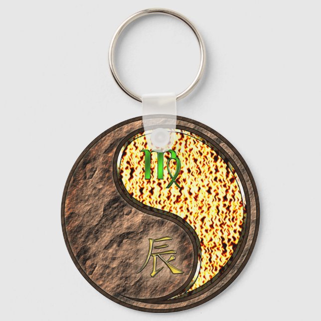 Virgo & Fire Dragon Key Ring (Front)