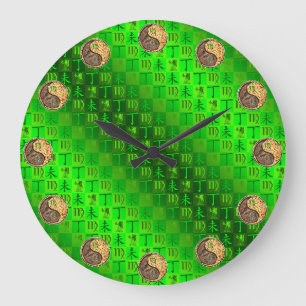 Virgo & Fire Goat Large Clock