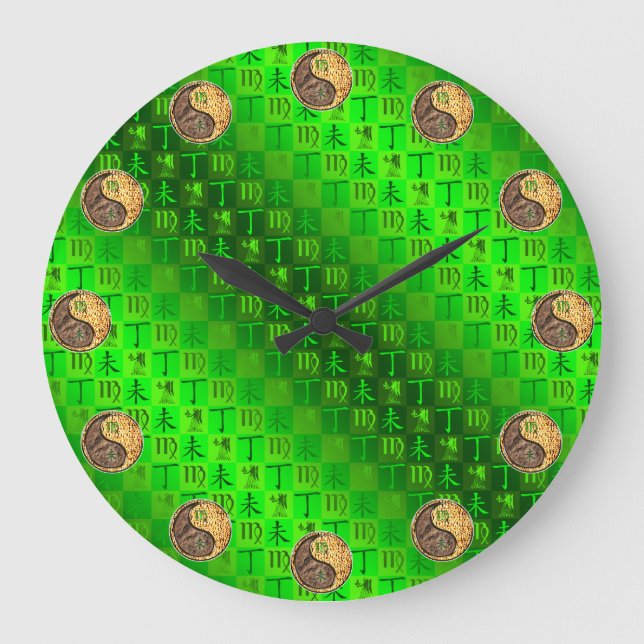 Virgo & Fire Goat Large Clock (Front)