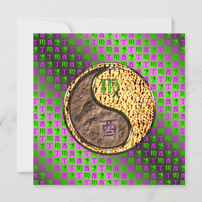 Virgo & Fire Rooster Card (Front)