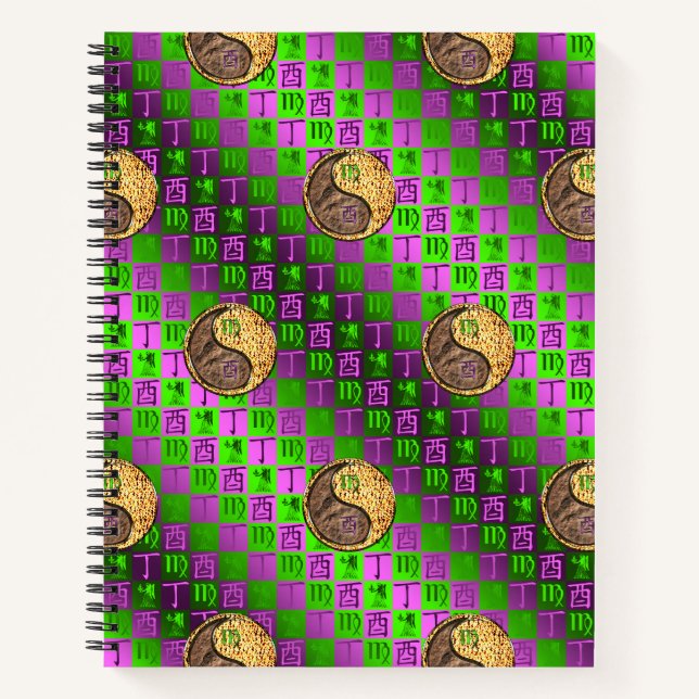 Virgo & Fire Rooster Notebook (Front)