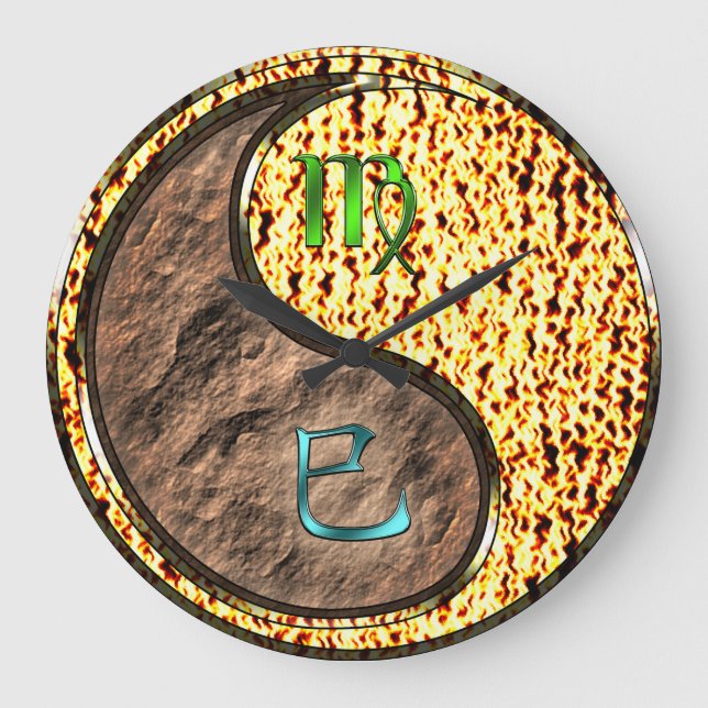 Virgo & Fire Snake Large Clock (Front)