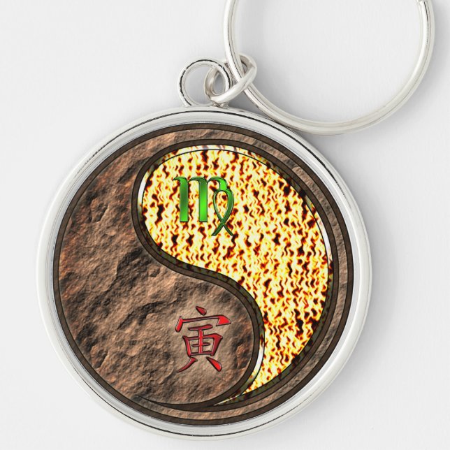 Virgo & Fire Tiger Key Ring (Front)