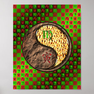 Virgo & Fire Tiger Poster