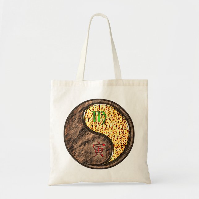 Virgo & Fire Tiger Tote Bag (Front)
