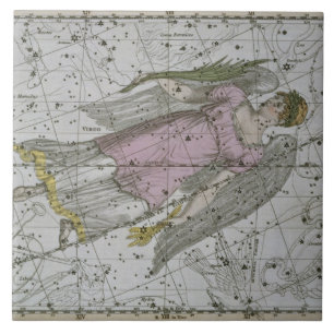 Virgo, from 'A Celestial Atlas', pub. in 1822 (col Ceramic Tile